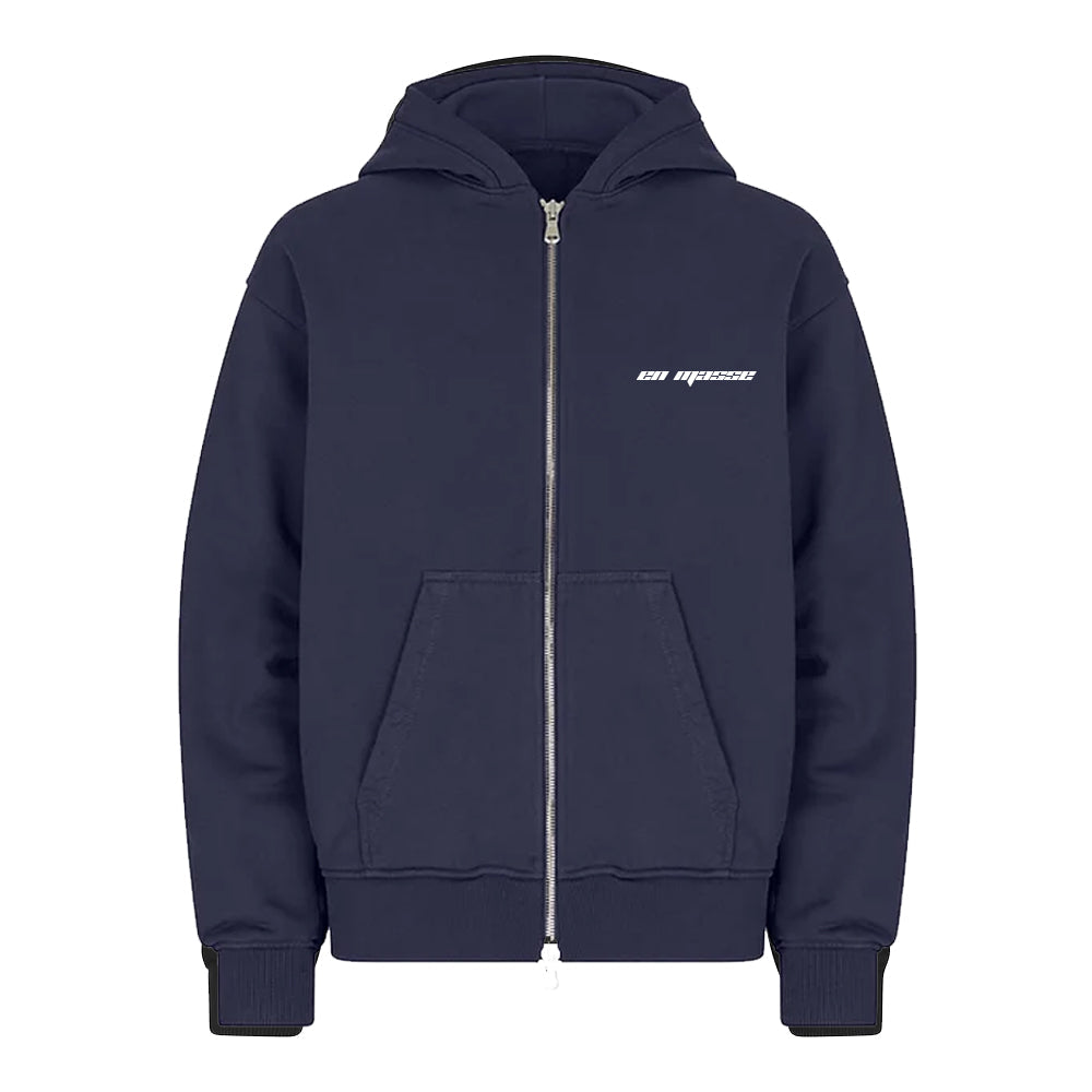 En Masse 'Athletics Club' Zip Hoodie Navy
